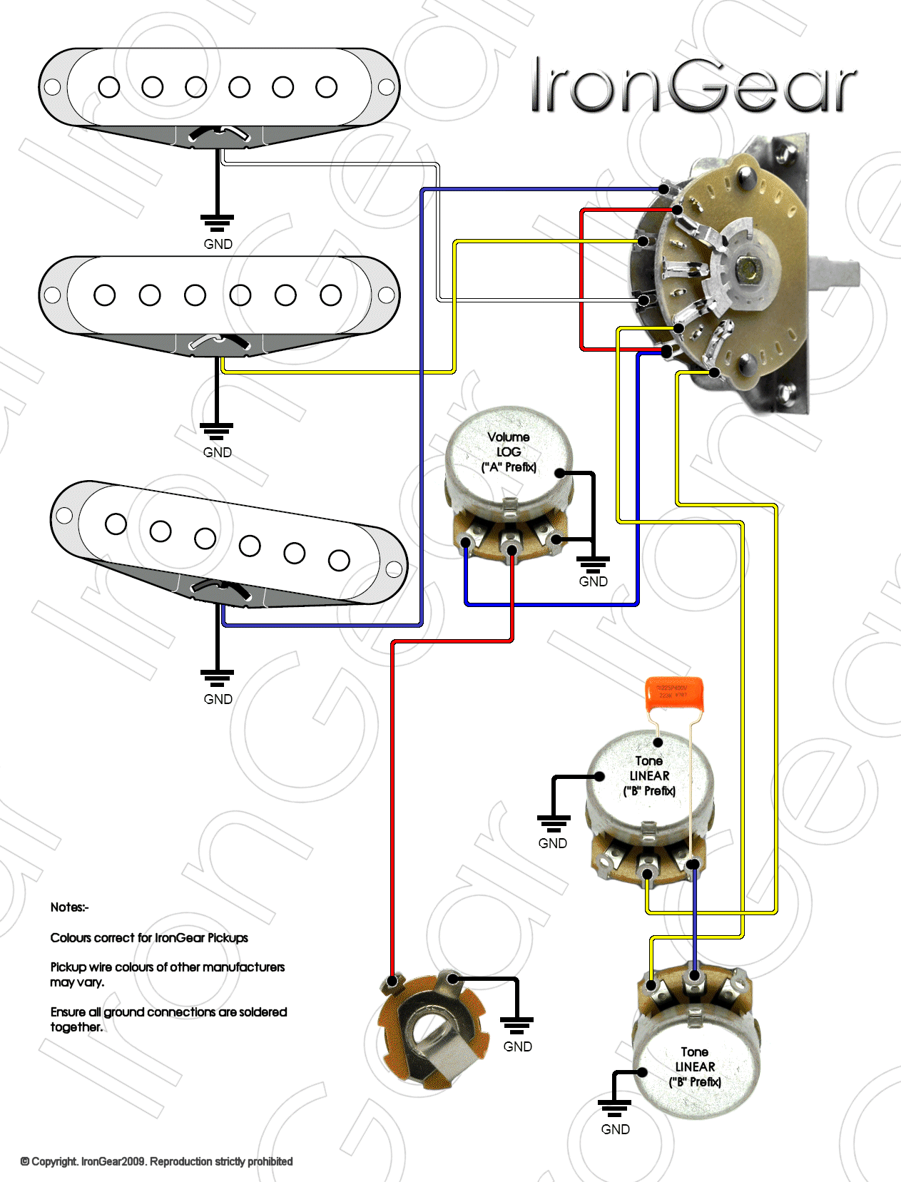 Wiring Diagram For Telecaster With 3 Pickups And A 5 Way Switch from www.axetec.co.uk